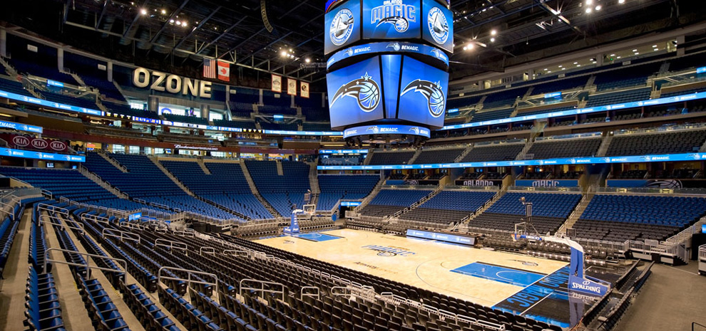 Amway Center - jogo de basquete em Orlando em família